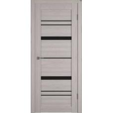 Дверь межкомнатная ВФД Атум Про X25 Дуб каменный, стекло черное "Лакобель черный"